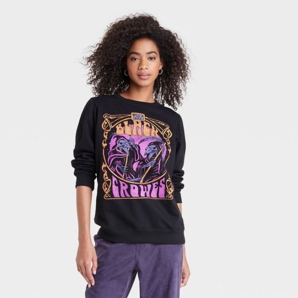 Women's Graphic Sweatshirt - The Black Crowes Black XS